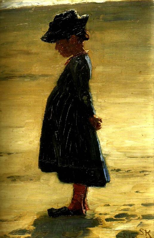 Peter Severin Kroyer en liten flicka pa skagen sonderstrand